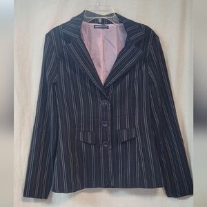 Black pink & white Pin striped Blazer Womens Small Quiet Luxury